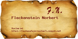 Fleckenstein Norbert névjegykártya